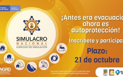 Este jueves 22 de octubre habrá Simulacro Nacional