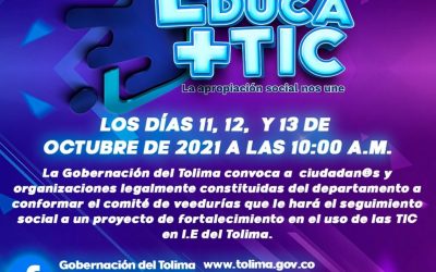 Ciudadanos y veedurías del Tolima al control social fortalecidos por las TIC