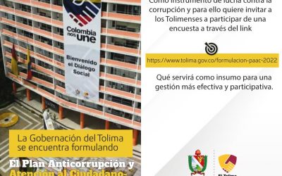 Estrategia anticorrupción en la Gobernación del Tolima