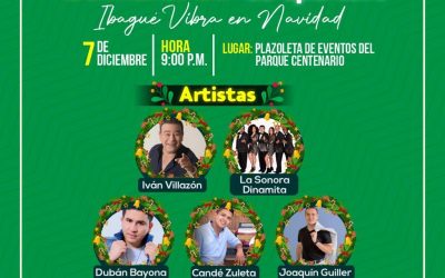 Hoy martes concierto gratuito de navidad en Ibagué con Iván Villazón