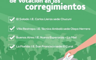 Estos son los nuevos puestos de votación rurales en Ibagué