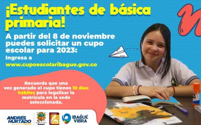 Desde hoy martes se puede solicitar cupo escolar para básica primaria