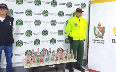 Ojo Aguardiente Tapa Roja adulterado, fue incautado en Ibagué