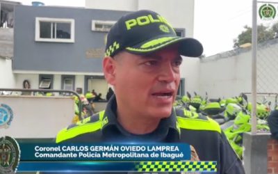 Coronel Carlos Oviedo se despidió de la Policía Metropolitana de Ibagué