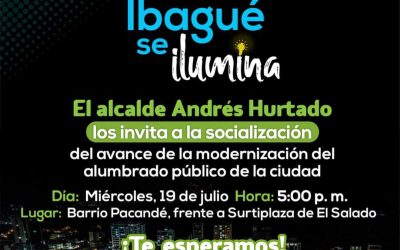 Avance de la modernización del alumbrado público será mostrado a los Ibaguereños