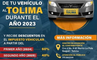Tienes tu auto registrado afuera del Tolima?