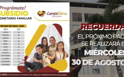 ComfaTolima te invita a reclamar la cuota monetaria familiar