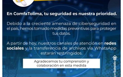 ¡Atención seguidores! de ComfaTolima en redes