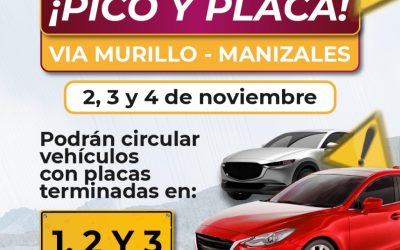 En el Puente Festivo, pico y placa en la vía Murillo – Manizales