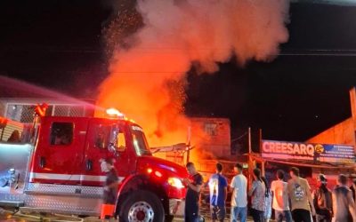 Incendio estructural en La Ceiba, sector de El Salado
