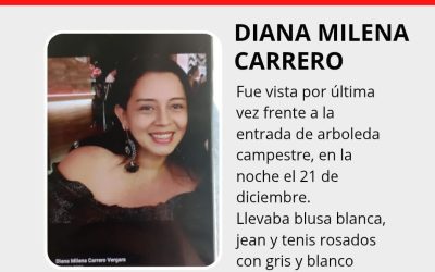 No se sabe nada de Diana Milena Carrero en Ibagué