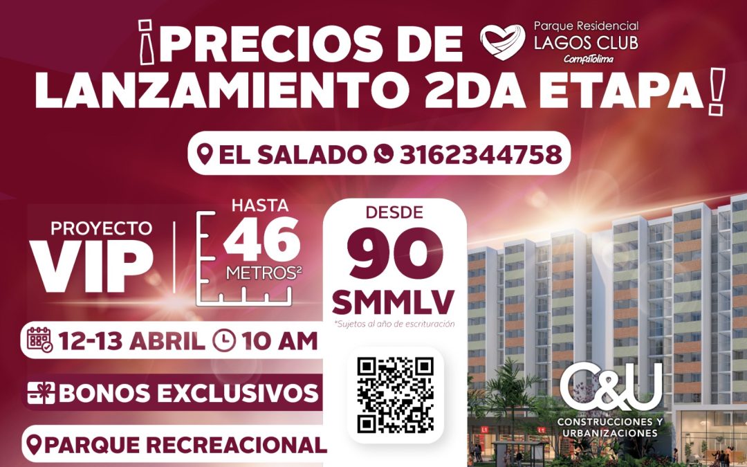 ComfaTolima lanza la segunda etapa del Parque Residencial Lagos Club