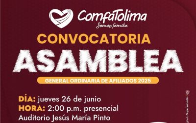 ComfaTolima realizará su Asamblea General de afiliados