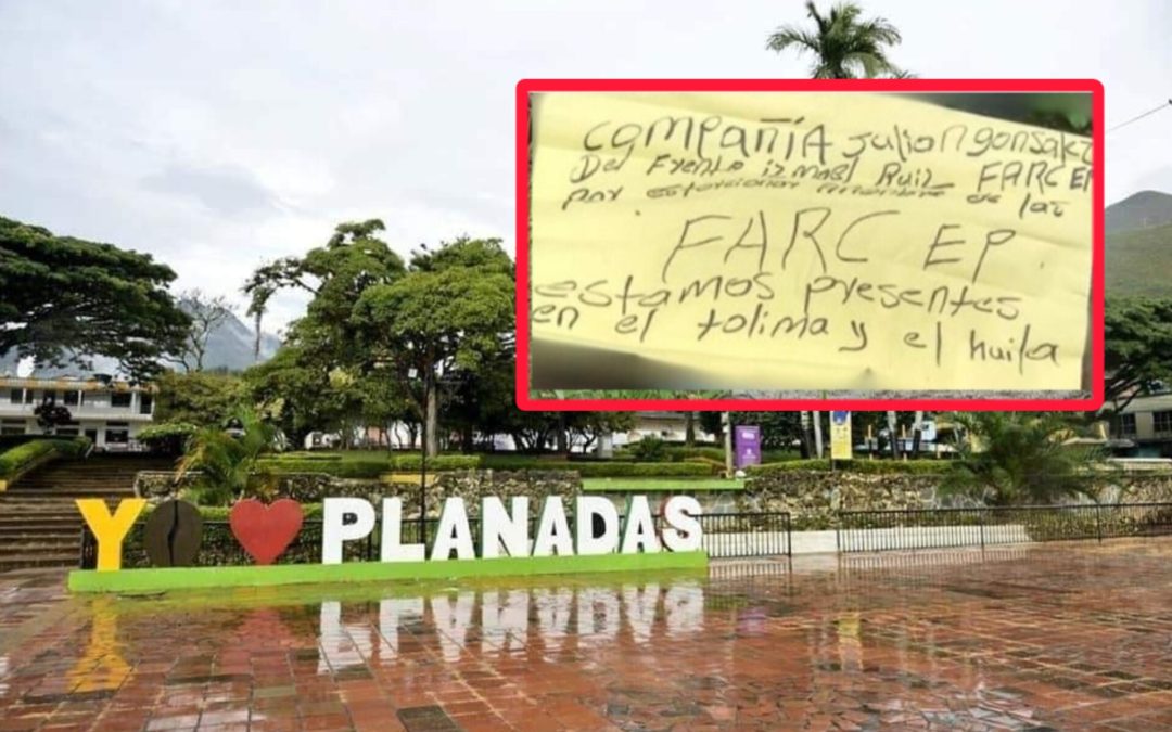 Hombre asesinado en Planadas con mensaje atribuido a disidencias de las FARC