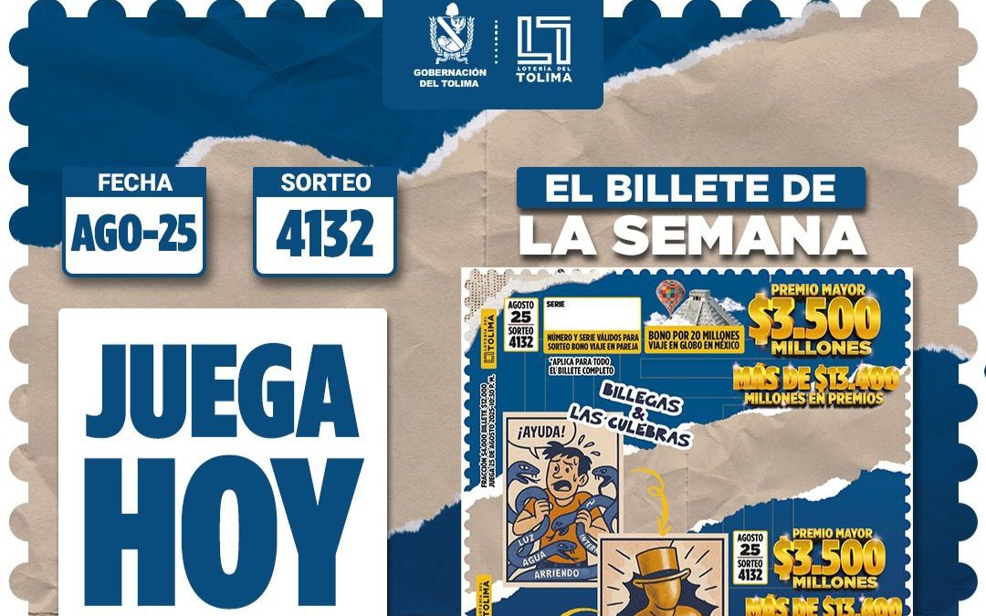 Hoy lunes Juega la Lotería del Tolima