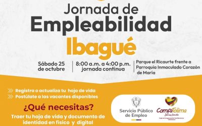 Este sábado 25 de octubre jornada de empleabilidad de ComfaTolima