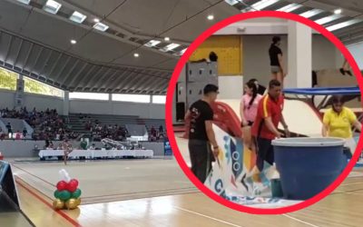 Aguacero causa filtraciones momentáneas en el coliseo de gimnasia de Ibagué