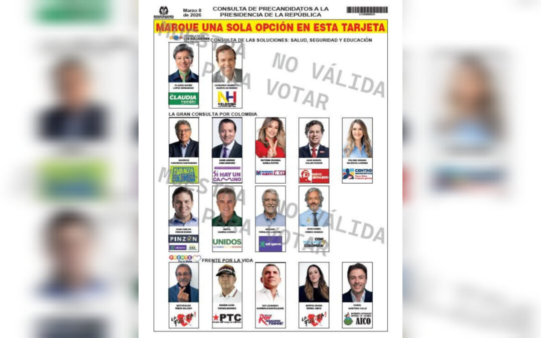 Definido el tarjetón de las consultas presidenciales del 8 de marzo