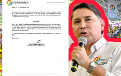 Hurtado exhibe certificación del Partido de la U