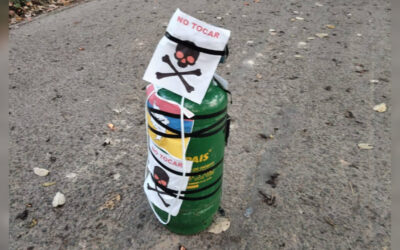 Autoridades verifican cilindro abandonado en zona rural de Planadas