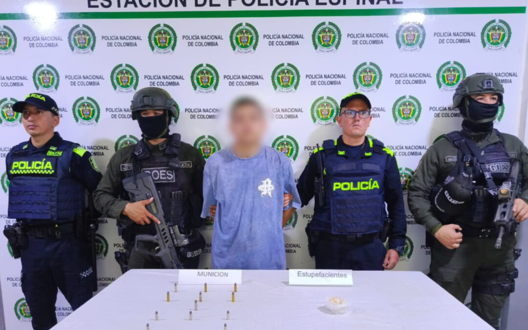 Capturan en El Espinal a alias “Duván” con munición y droga en operativo policial
