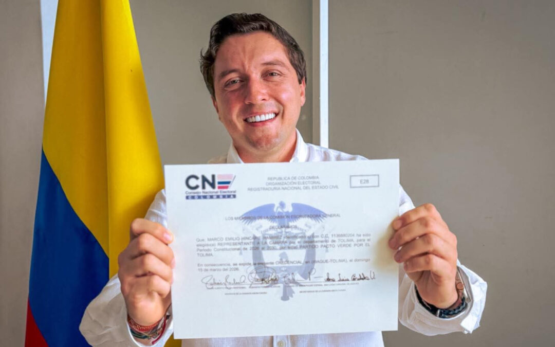 Marco Emilio Hincapié recibe credencial como representante por el Tolima