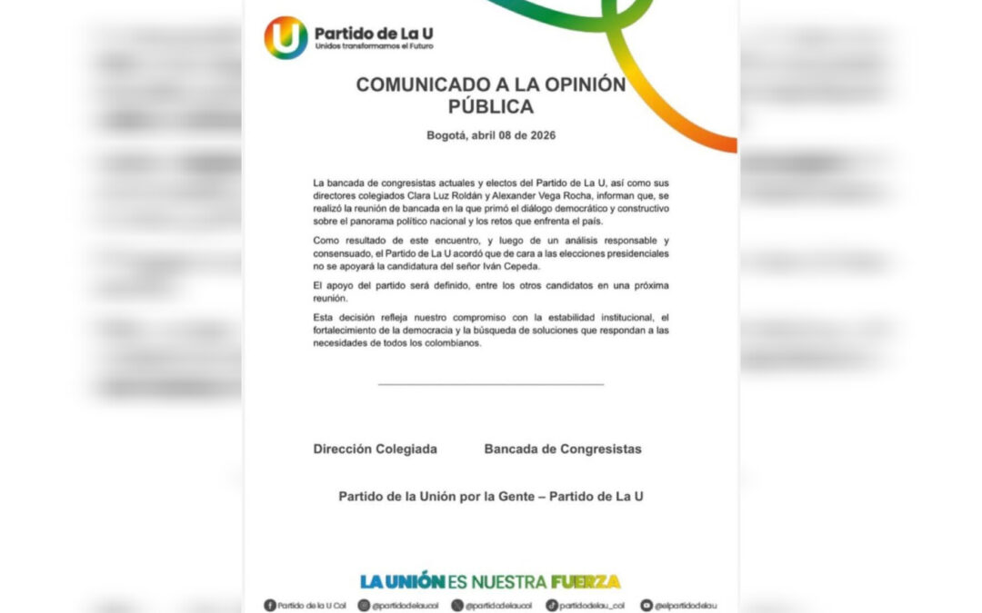 Partido de la U se aparta de Iván Cepeda y aplaza decisión presidencial