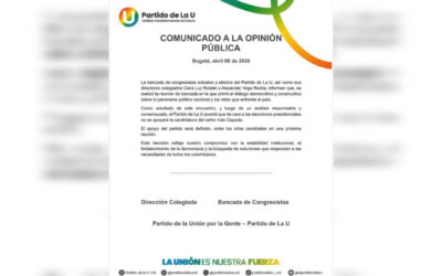 Partido de la U se aparta de Iván Cepeda y aplaza decisión presidencial