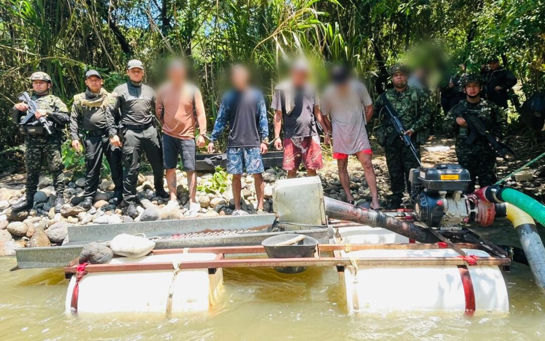 Operativo ambiental en Mariquita dejó cuatro capturados por minería ilegal