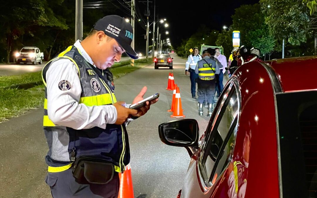 Intensifican controles nocturnos en Ibagué para frenar infracciones y riesgos viales