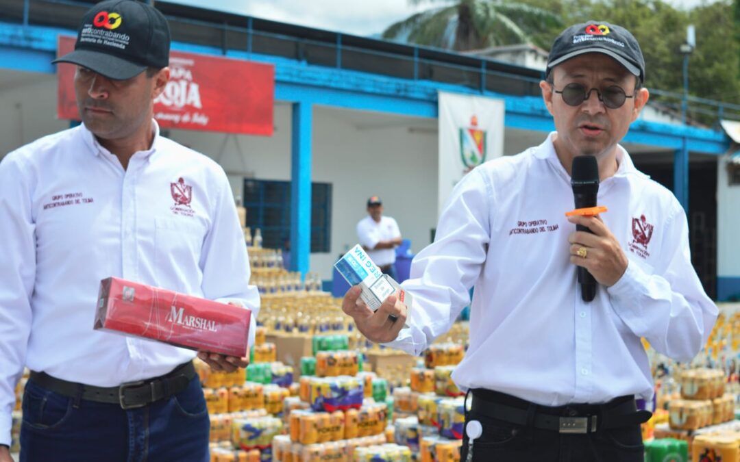 Golpe al contrabando: destruyen más de 33.000 unidades ilegales en Tolima