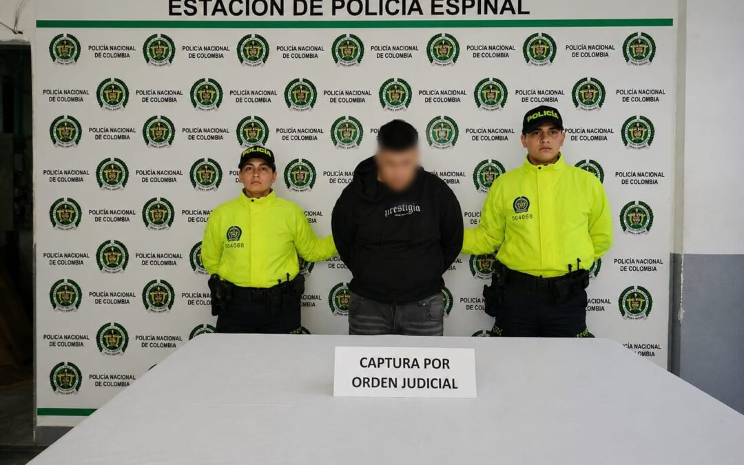Capturan en El Espinal a condenado a 11 años de prisión