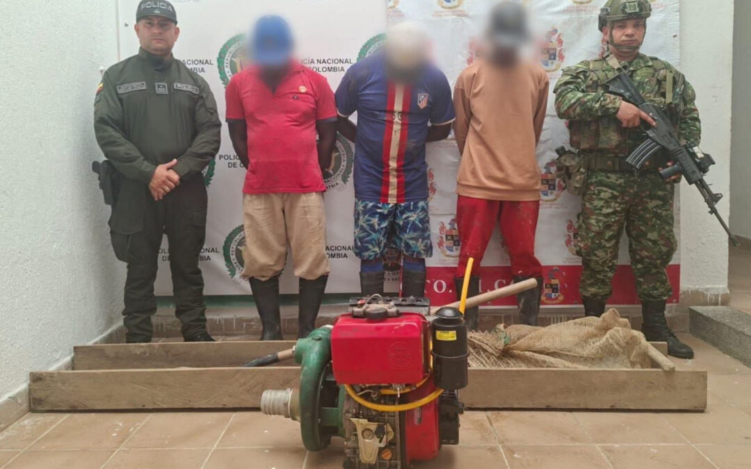 Caen tres presuntos mineros ilegales en operativo ambiental en Coyaima