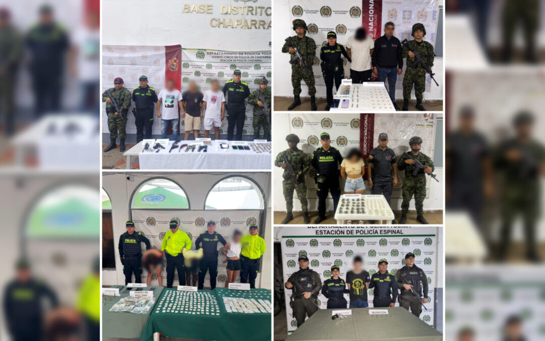 Policía asesta golpe al delito en cuatro municipios del Tolima