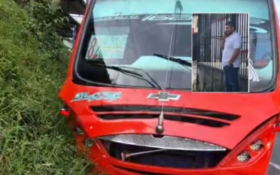 Buseta se quedó sin frenos y terminó contra una peña en Boquerón