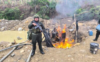 Desmantelan cinco focos de minería ilegal y golpean finanzas del crimen en Tolima